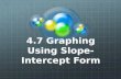 4.7 Graphing Using Slope-Intercept Form