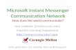 Microsoft Instant Messenger Communication Network How does the world communicate?