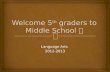 Welcome 5 th  graders to  Middle School