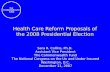 Health Care Reform Proposals of the 2008 Presidential Election