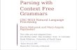 Parsing with  Context Free Grammars CSC 9010 Natural Language Processing