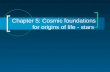 Chapter 5: Cosmic foundations              for origins of life - stars