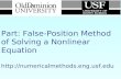Numerical Methods Part: False-Position Method of Solving a Nonlinear Equation