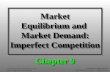 Market Equilibrium and  Market Demand: Imperfect Competition