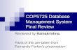 COP5725 Database Management System Final Review