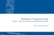 Modular Programming  Some Lessons Learned and Benefits Gained