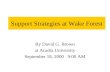 Support Strategies at Wake Forest