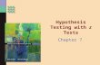 Hypothesis Testing with  z  Tests
