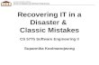 Recovering IT in a Disaster &  Classic Mistakes
