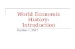 World Economic History: Introduction