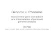 Genome v. Phenome