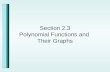 Section 2.3 Polynomial Functions and  Their Graphs