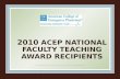2010  ACEP National faculty teaching Award recipients