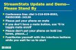StreamStats Update and Demo—Please Stand By