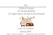 14.   Ethical Issues In Sustainability of Agriculture & the Environment