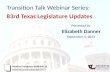 Transition Talk Webinar Series: 83rd Texas  Legislature Updates
