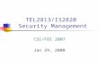 TEL2813/IS2820  Security Management