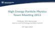 High Energy Particle Physics Town Meeting 2013 Professor John Womersley  Science and Technology Facilities Council 10 th  April 2013