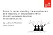 Towards understanding the experiences and meaning of empowerment for  Muslim women  in tourism entrepreneurship