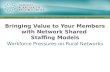 Bringing Value to Your Members with Network Shared  Staffing Models Workforce Pressures on Rural Networks