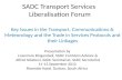 SADC Transport Services  Liberalisation Forum