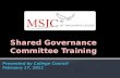 Shared Governance Committee Training