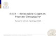 BIDS – Selectable Courses  Human Geography