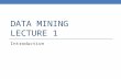 DATA MINING LECTURE 1