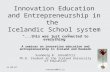 Innovation Education and Entrepreneurship in the  Icelandic School system