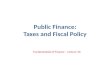 Public Finance: Taxes and Fiscal Policy