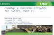 Company & INDUSTRY RESEARCH THE basics , part II