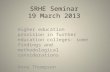 SRHE Seminar 19 March 2013