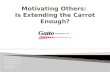 Motivating Others:  Is Extending the Carrot Enough?