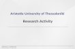 Aristotle University of Thessaloniki  Research Activity