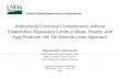 Addressing Chemical Contaminants without Established Regulatory Limits in Meat, Poultry, and Egg Products: the  De  Minimis  Level Approach