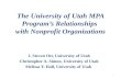 The University of Utah MPA Program’s Relationships  with Nonprofit Organizations