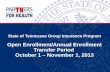 State of Tennessee Group Insurance Program Open Enrollment/Annual  Enrollment Transfer Period  October 1 – November 1, 2013