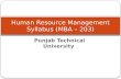 Human Resource Management Syllabus (MBA – 203)