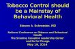 Tobacco Control should be a Mainstay of Behavioral Health