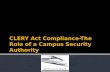 CLERY Act Compliance-The Role of a Campus Security Authority