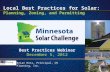 Local Best Practices for Solar:  Planning, Zoning, and Permitting