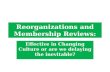 Reorganizations and Membership Reviews: