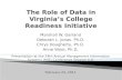 The Role of Data in Virginia’s College Readiness Initiative
