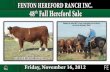 Fenton Hereford Ranch Inc. 48th Fall Hereford Sale
