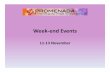 11-13 November Week-end Events