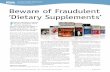 Beware Tainted Dietary Supplements