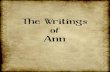 The Writings of Ann