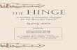 The Hinge Volume 9, Issue 2: Critical Issues Facing the Moravian Church