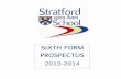 Stratford Upon Avon Sixth Form Prospectus 2013 - 14