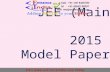 Jee main 2015 model paper by entranceindia